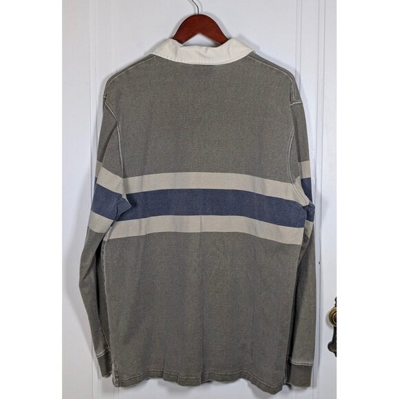 Vintage Lucky Brand Rugby Shirt Mens XXL 2XL Long Sleeve Polo 90s Y2K VTG Stripe - Picture 2 of 3